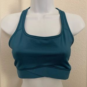 VS teal sports bra with mesh back panel